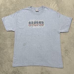 USA T Shirt Adult XL Blue American Graphic Flip Flop Short Sleeve Tee